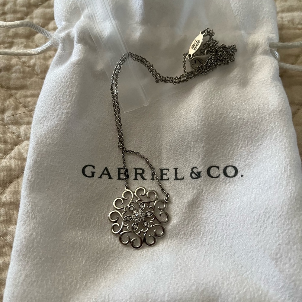 Gabriel & Co Sterling Silver and CZ necklace.